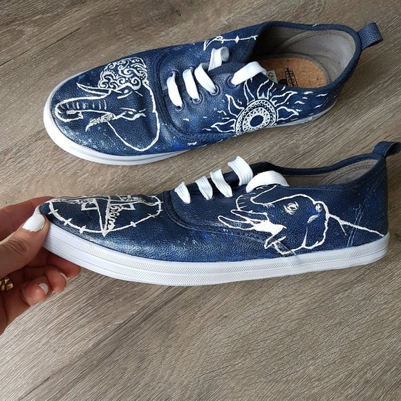Women Hand painted sneakers - Picture 7 of 7